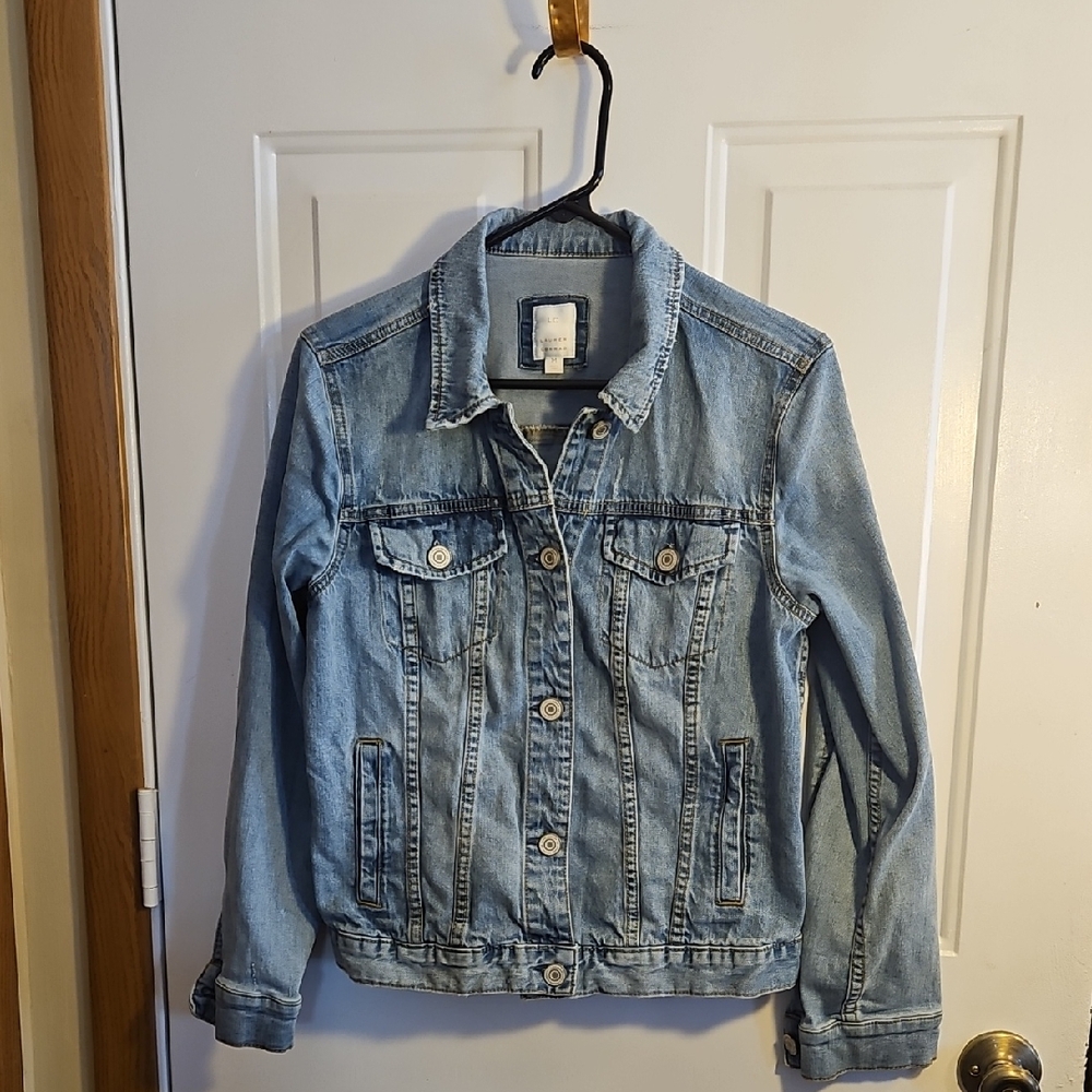 LC Lauren Conrad Light Wash Blue Denim Jacket